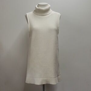J.Crew Factory Women's Turtleneck Sweater Tank Size XL Ivory